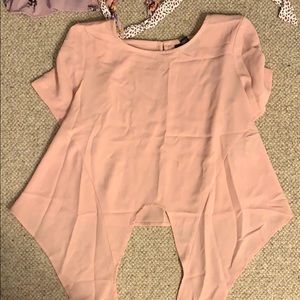 Pink tie front top